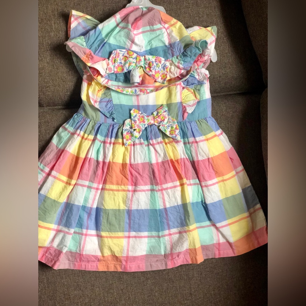 Beautiful Spring Dress with Matching Bucket Hat and Bloomers🐣
